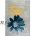 Ladole Rugs Boston Collection Contemporary Floral Pattern Area Rug Carpet in Teal Yellow, 4x6 (3'11" x 5'7", 120cm x 170cm)   567880842